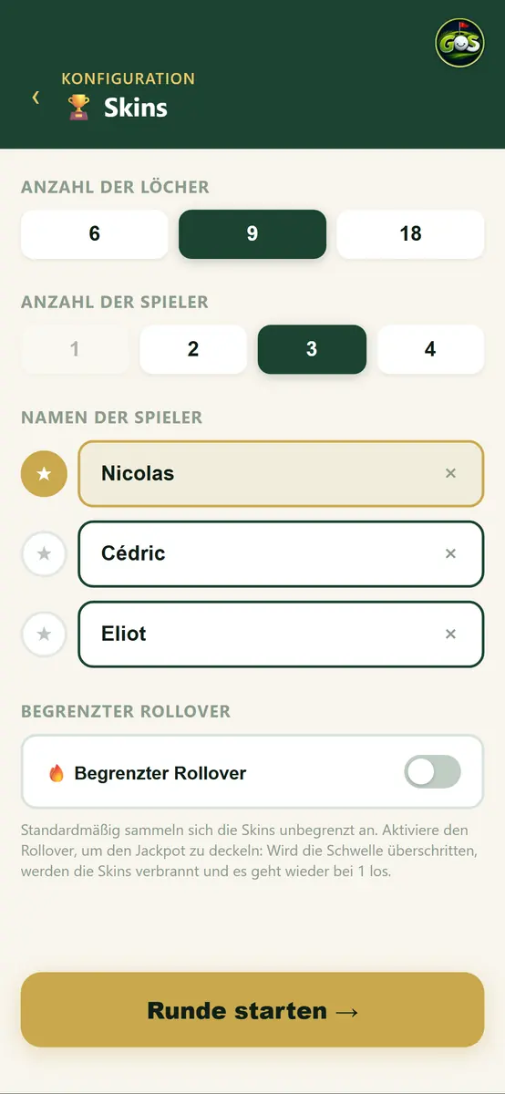 Spieler-Einstellungen